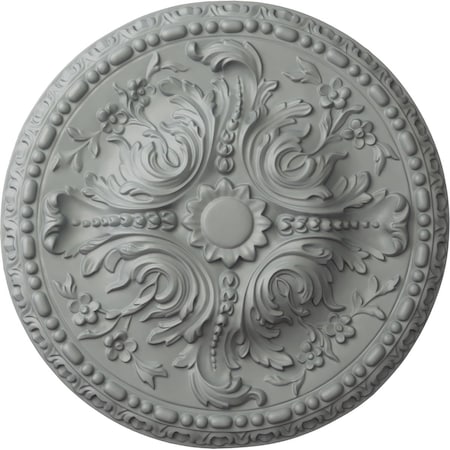 Ekena Millwork Amelia Ceiling Medallion (Fits Canopies up to 2 3/8"), 19 5/8"OD x 3/4"P, Primed White CM20AM